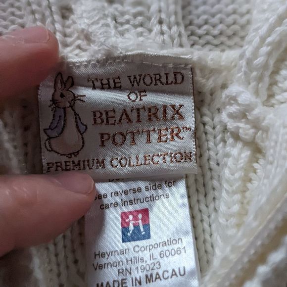 Babies 6-12 Months Cream Knit Beatrix Potter Knit Sweater - Picture 2 of 6